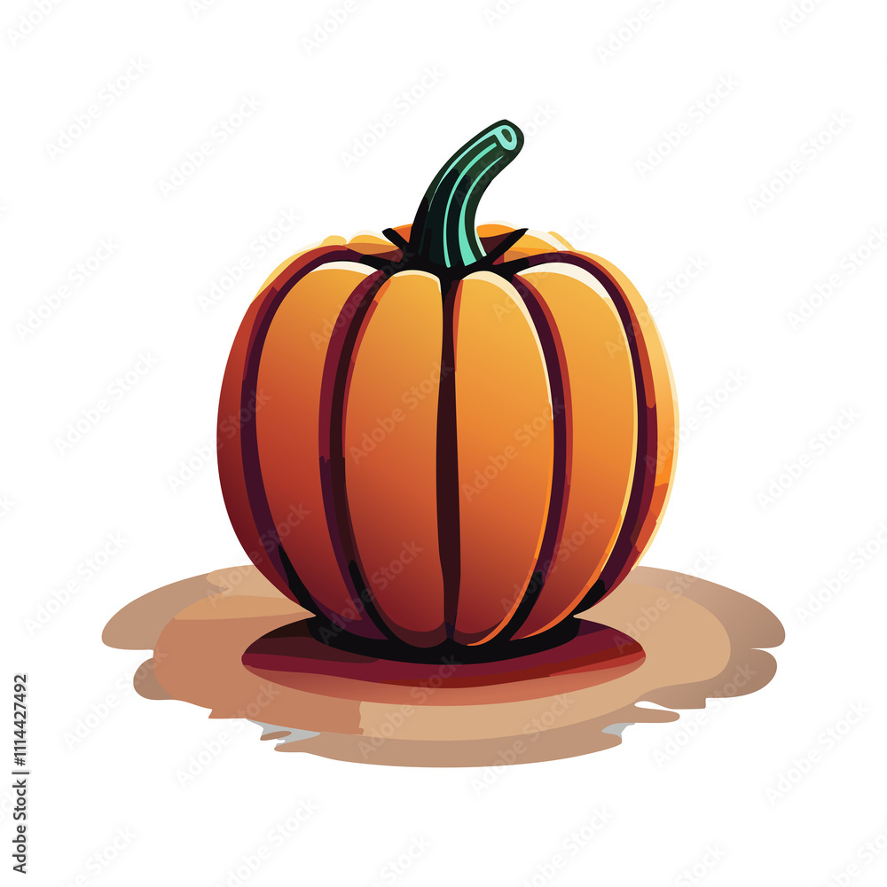 Obraz premium Bright Orange Cartoon Pumpkin
