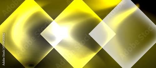 Dark neon colors with glass square shapes