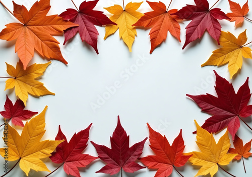 autumn leaves arranged beautiful top view landscape design interior decorating purposes plenty empty photo