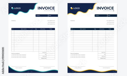 Simple Minimalistic Creative Invoice Template Design