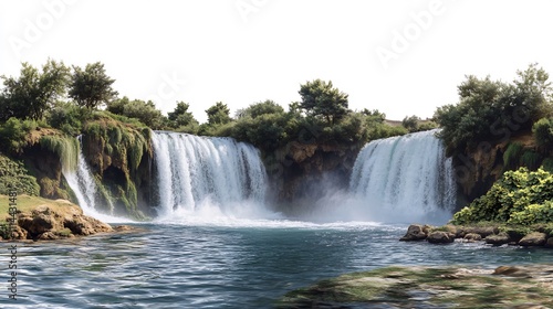 Majestic Waterfall Cascading into a Serene Pool