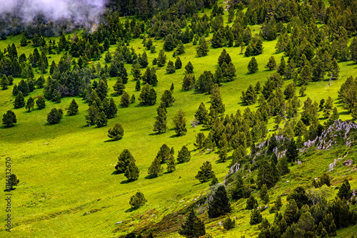 Col de Pailheres pictures. This mountain located in the Ariège department, in the French Pyrenees. This pass culminates at an altitude of 2,001 meters above the town of Mijanès in the Pyrenees mountai photo