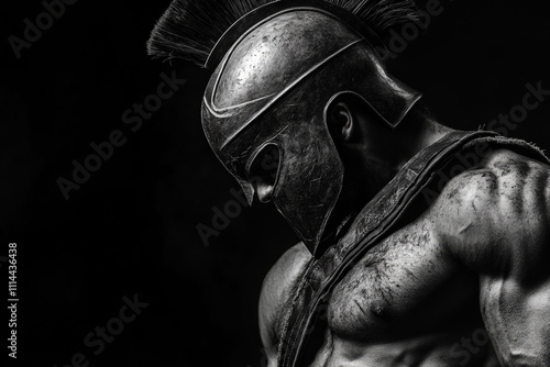 Close-Up of a Battle-Hardened Spartan's Face