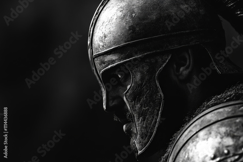 Close-Up of a Battle-Hardened Spartan's Face