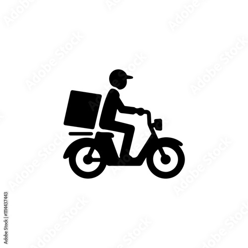 Person riding and interacting with various types of bicycles and wheeled transport in a silhouette style