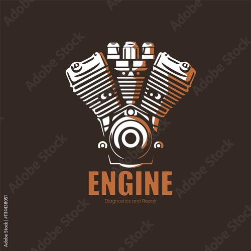 stylized vector of bikes motor, engine logo template