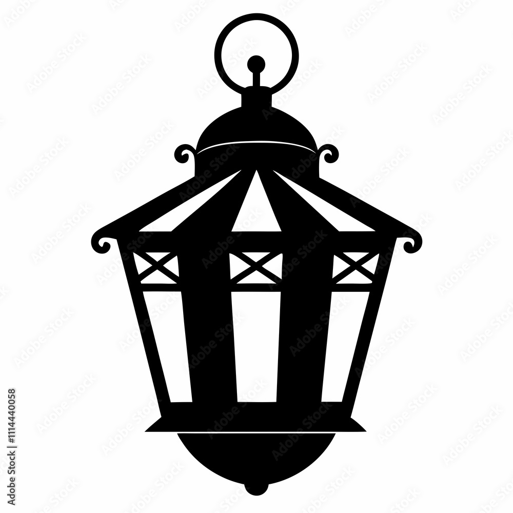 Lantern vector silhouette black design white background Lantern vector silhouette black design white background