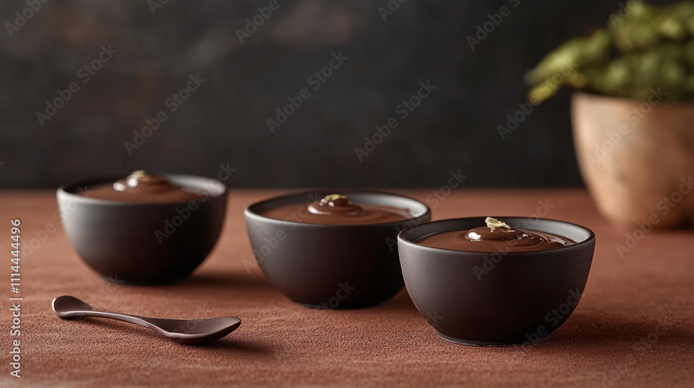 France Chocolate Pots De Crme With Copy Space France Chocolate Pots De Crme With Copy Space