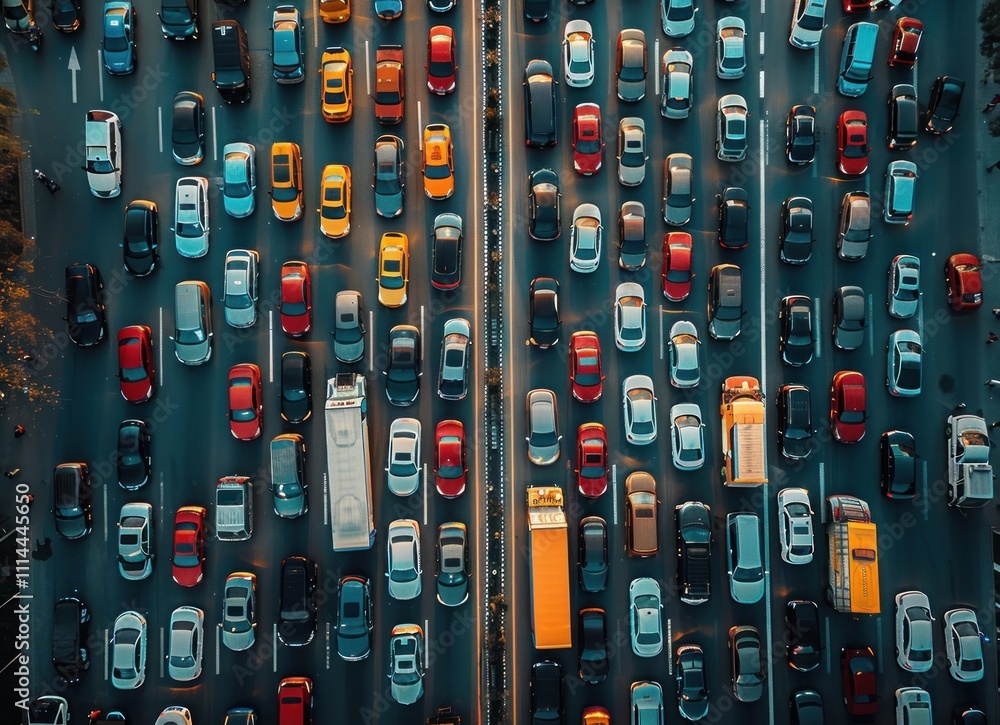 Aerial View of a Massive Traffic Jam Aerial View of a Massive Traffic Jam