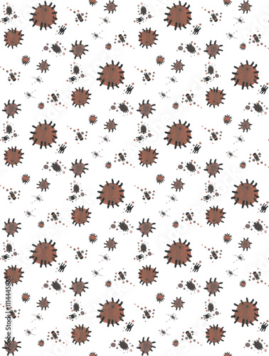 Seamless pattern with hand drawn dots