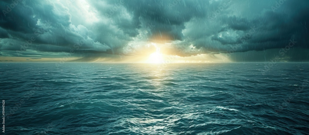 Obraz premium Ocean Under a Stormy Sky