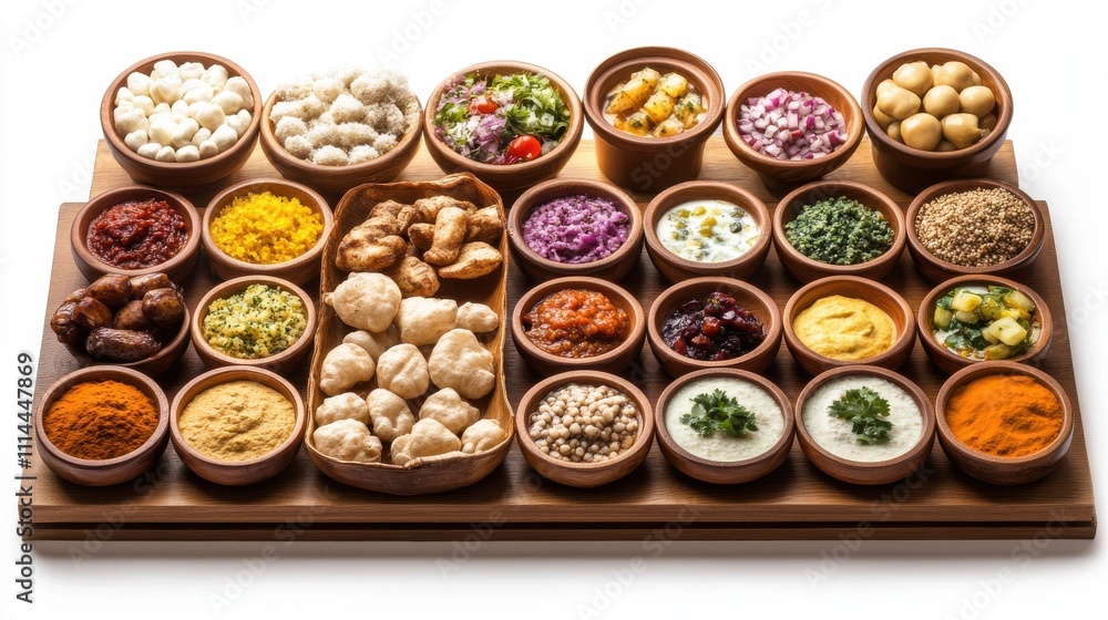 Exotic Pani Puri Fillings in Elegant Restaurant Display Exotic Pani Puri Fillings in Elegant Restaurant Display