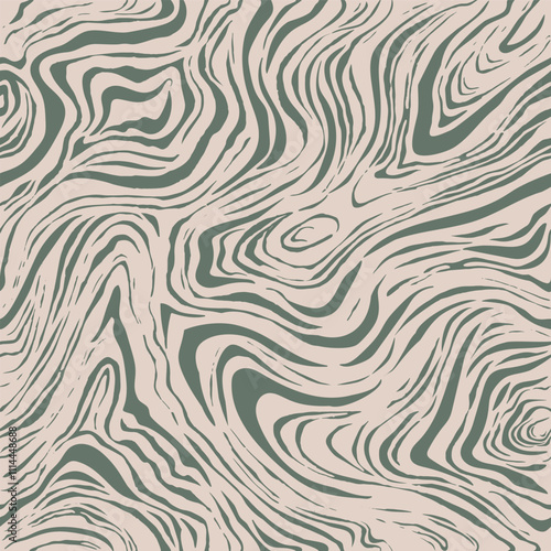 Wavy swirl vector seamless pattern Hand drawn 1970 vector illustration. Sixties pattern trippy.