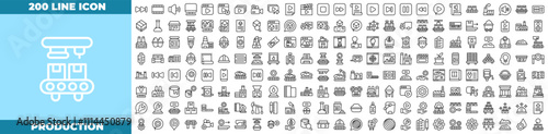 Production Line Editable Icons set.