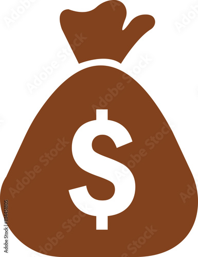 Money bag or stash with dollar icon. savings bag