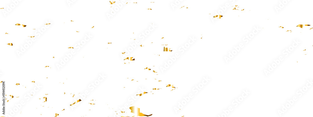Luxury gold sparkle confetti glitter and zigzag ribbon falling down on transparent background. Vector illustration. Luxury gold sparkle confetti glitter and zigzag ribbon falling down on transparent background. Vector illustration.