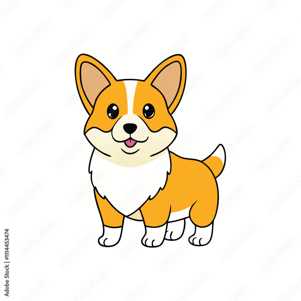 Fototapeta premium cute dog vector illustration on white background.