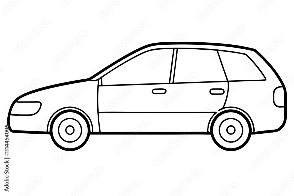 Obraz premium Simple Vehicle Line Art Vector