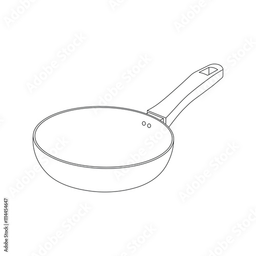 Hand drawn kids drawing cooking pan cartoon isolated