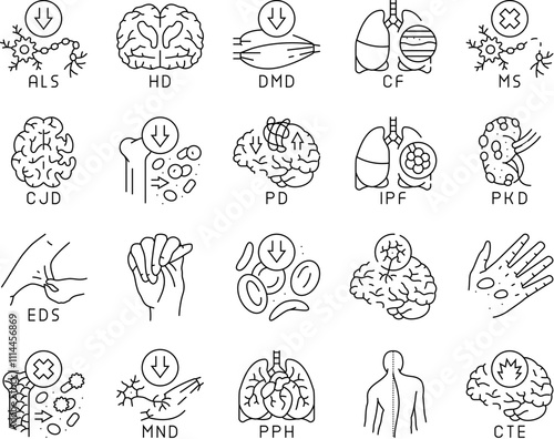 incurable disease doctor patient icons set vector. cancer empathy, desk antibiotic, dermatology resistant, skin, bacteria medical incurable disease doctor patient black contour illustrations