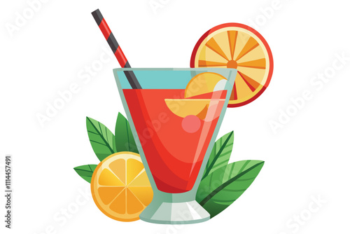 Vector illustration of a cocktail on a white background.