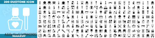 Makeup Duotone Editable Icons set.