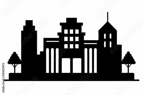 Urban Blueprint Minimalist Black Silhouette Vector Design