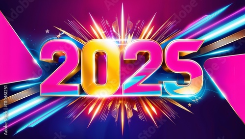 Wallpaper Mural Image a vibrant and colorful title design for the year 2025 best illustration Generated by Ai Torontodigital.ca