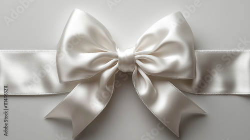 Pristine White Satin Bow Tied Perfectly for Elegant Gift Wrapping