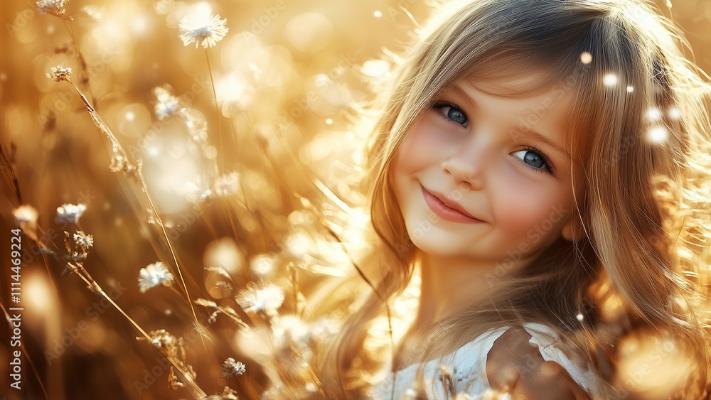 Fototapeta premium Charming girl making smile,natural background