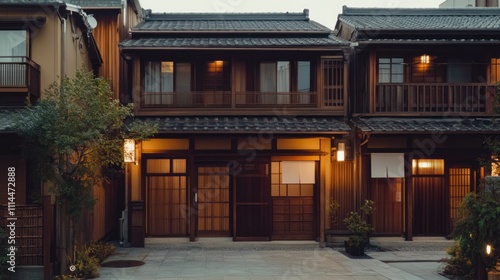 Traditional Japanese Architecture at Dusk