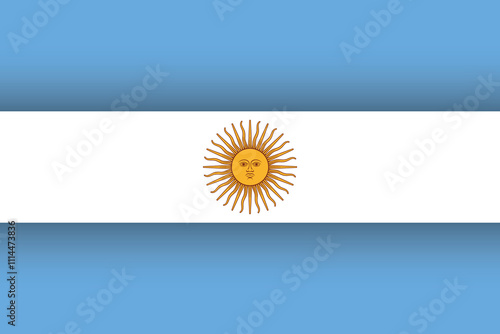 Flag of Argentina paper cut vector illustration. Standart colors and size. Best for mobile apps, UI and web design.