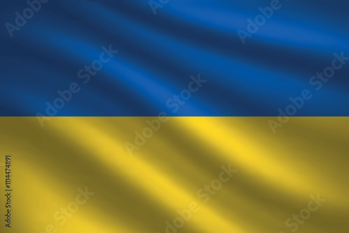 Flag of Ukraine silk background. Wavy textile vector icon. Best for mobile apps, UI and web design.