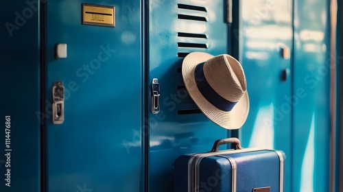 Exploring the vibrant charm of travel and leisure with vintage luggage and classic school lockers