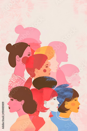 Colorful women's silhouettes