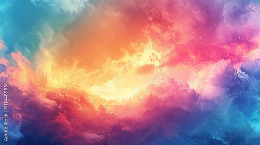 Vibrant Clouds Background with Rainbow Colors Vibrant Clouds Background with Rainbow Colors