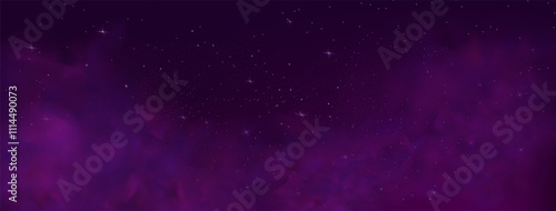Starry night sky with astrological constellations. Space stars background.Space nebula and glittering stardust.