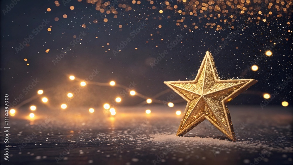 Sparkling Gold Star and Twinkling Lights Dreamy Holiday Scene V8 Sparkling Gold Star and Twinkling Lights Dreamy Holiday Scene V8