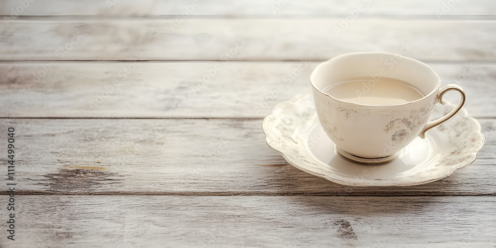 A Moment of Tranquility: A delicate porcelain teacup and saucer rest on a weathered wooden table, bathed in soft, warm light. The scene evokes a sense of peace and serenity. A Moment of Tranquility: A delicate porcelain teacup and saucer rest on a weathered wooden table, bathed in soft, warm light. The scene evokes a sense of peace and serenity.
