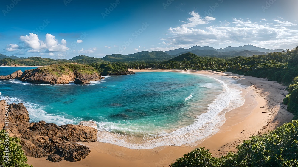 Obraz premium Secluded Tropical Beach Cove With Turquoise Waters