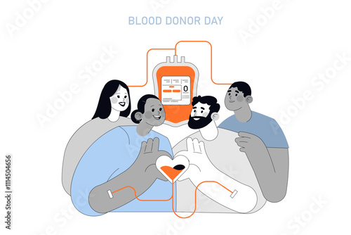 Blood Donor Day. Flat Vector Illustration