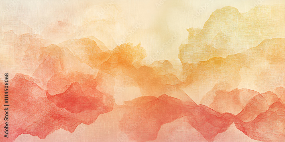 Fototapeta premium Warm Abstract Watercolor Landscape 