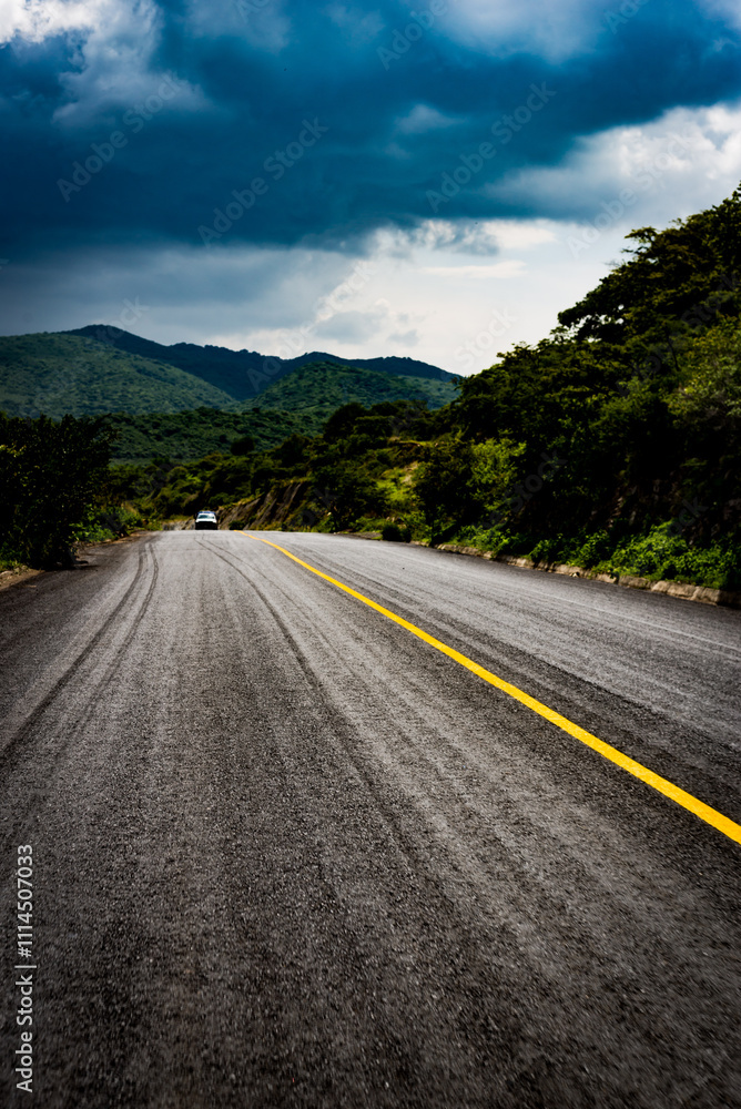 Naklejka premium road landscape in mexico.