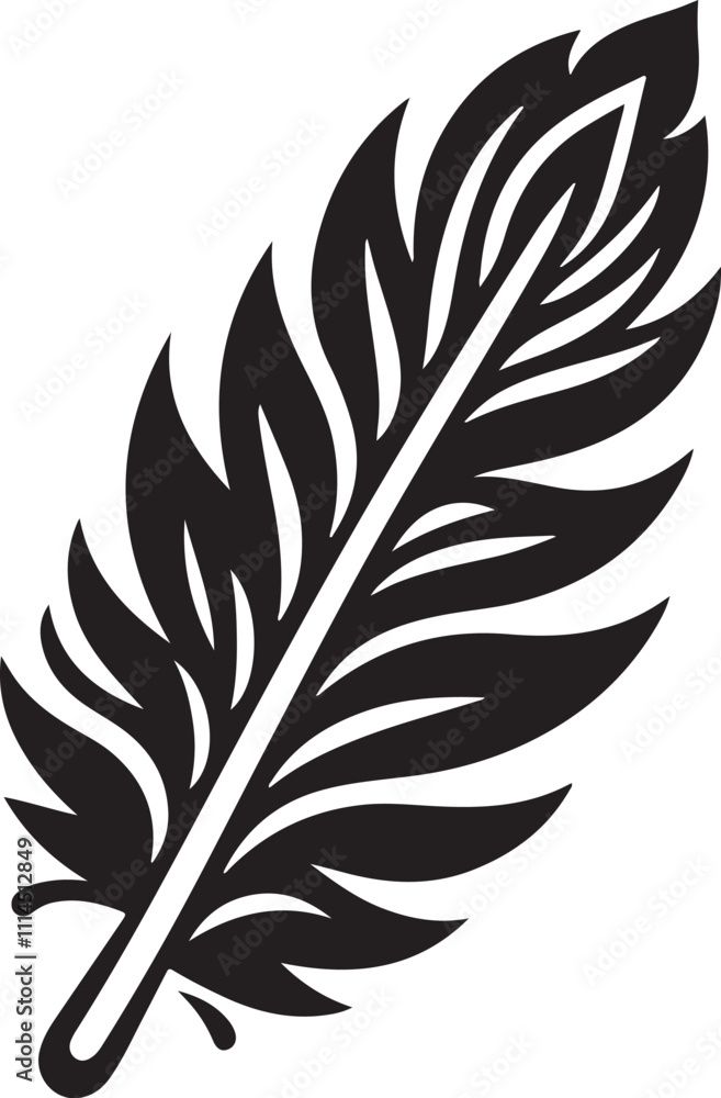 Fototapeta premium Hand drawn vintage feathers vector image