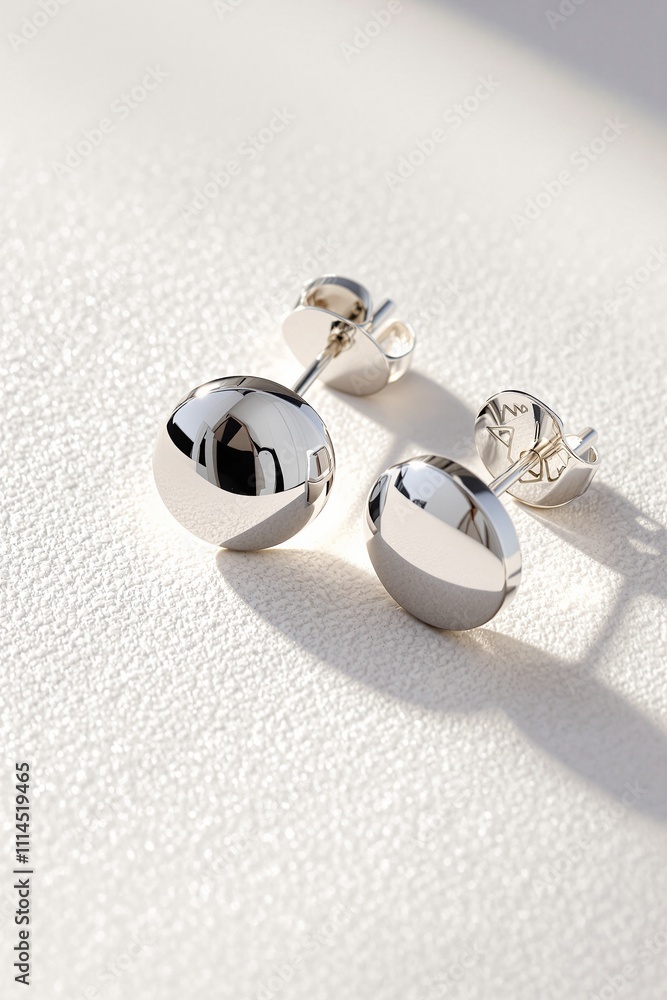 Elegant Silver Stud Earrings with Polished Finish Elegant Silver Stud Earrings with Polished Finish