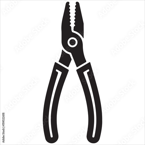 Minimalist Plier Vector Illustration in Black and White