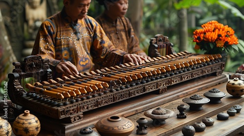 Diagram illustrating Javanese Gamelan scale Pelog its distinctive intervals and examples in Javanese music photo