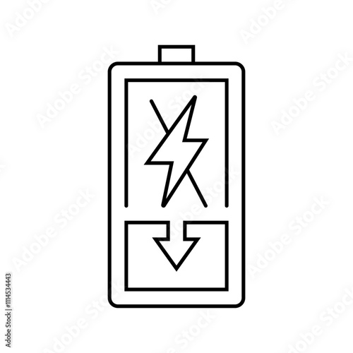 discharging battery line icon vector. discharging battery sign. isolated contour symbol black illustration