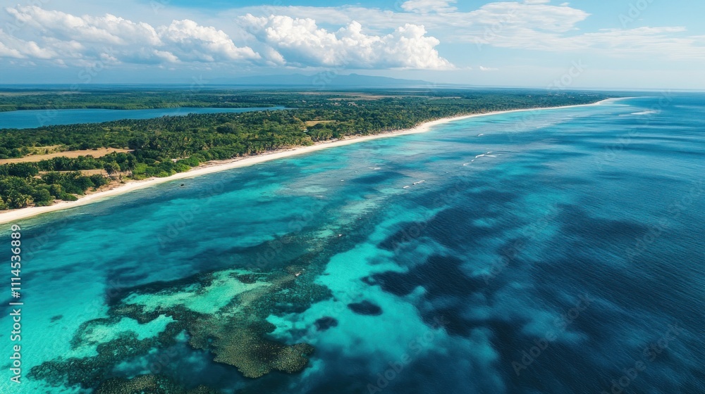 Aerial View of a Tropical Coastline Aerial View of a Tropical Coastline