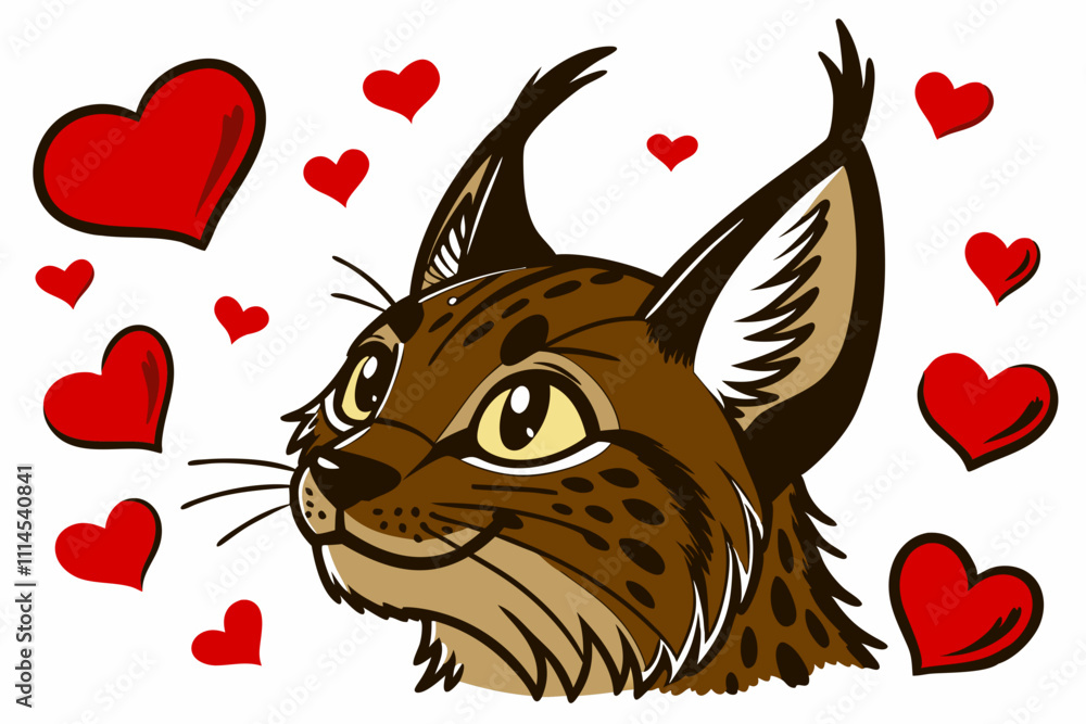 Fototapeta premium Create a Funny Loving Lynx Head on a White Background Digital Art Tutorial